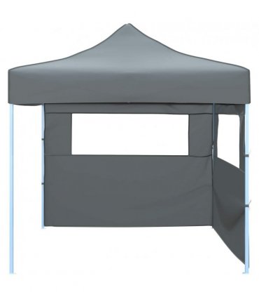 vidaXL Party Tent Folding Anthracite 291 x 291 x 315 cm Oxford Fabric — Model: with 2 sidewalls