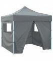 vidaXL Party Tent Folding Anthracite 291 x 291 x 315 cm Oxford Fabric — Model: with 4 sidewalls