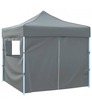 vidaXL Party Tent Folding Anthracite 291 x 291 x 315 cm Oxford Fabric — Model: with 4 sidewalls