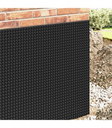 vidaXL Dimpled Drainage Sheet Black 0.5 x 20 m HDPE