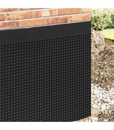 vidaXL Dimpled Drainage Sheet 2 pcs Black 0.5 x 20 m HDPE