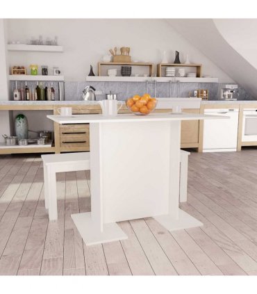 vidaXL Dining Table White 110x60x75 cm Engineered Wood