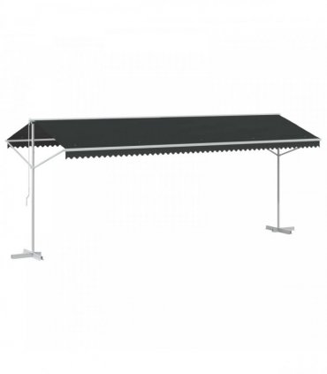 vidaXL Free Standing Awning Anthracite 6 x 3 m Polyester — Model: with white frame