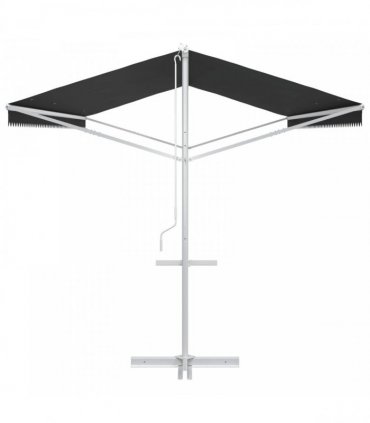vidaXL Free Standing Awning Anthracite 6 x 3 m Polyester — Model: with white frame