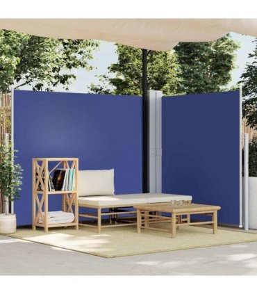 vidaXL Retractable Side Awning Blue 160x600 cm — Size: 160 x 600 cm