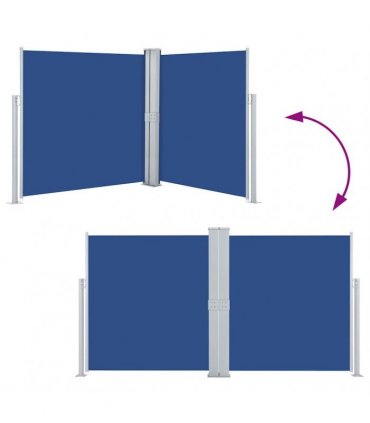 vidaXL Retractable Side Awning Blue 160x600 cm — Size: 160 x 600 cm