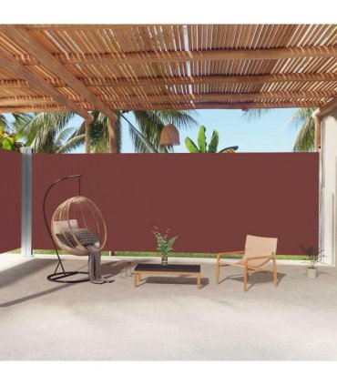 vidaXL Retractable Side Awning Brown 220x1000 cm — Size: 220 x 1000 cm