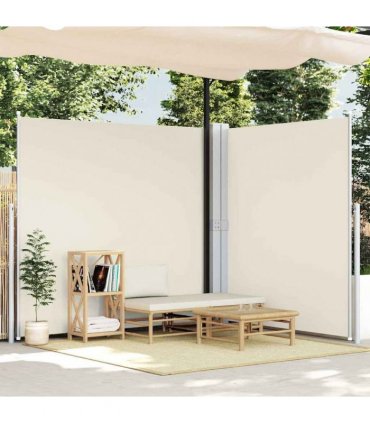 vidaXL Patio Retractable Double Side Awning 170x600 cm Cream — Size: 170 x 600 cm