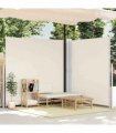 vidaXL Patio Retractable Double Side Awning 170x600 cm Cream — Size: 170 x 600 cm