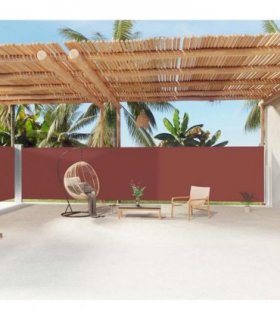 vidaXL Retractable Side Awning Brown 180x1200 cm — Size: 180 x 1200 cm