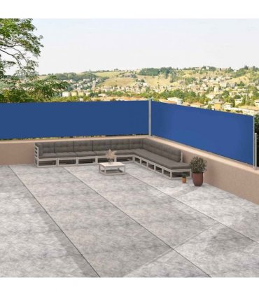 vidaXL Retractable Side Awning Blue 117x1200 cm — Size: 117 x 1200 cm