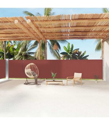 vidaXL Retractable Side Awning Brown 160x1200 cm — Size: 160 x 1200 cm — V0672154353