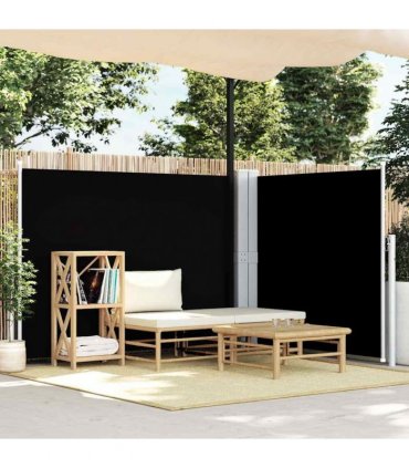 vidaXL Retractable Side Awning Black 140x1000 cm — Size: 140 x 1000 cm