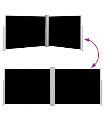 vidaXL Retractable Side Awning Black 140x1000 cm — Size: 140 x 1000 cm