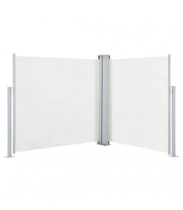 vidaXL Retractable Side Awning Cream 120x600 cm — Size: 117 x 600 cm