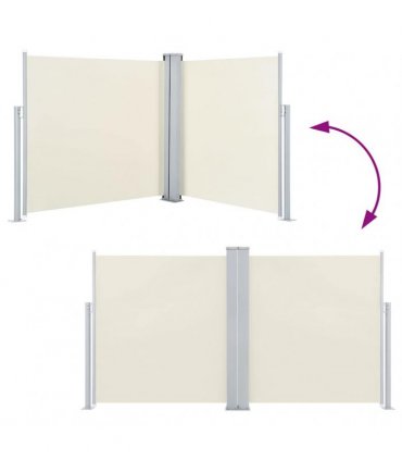 vidaXL Retractable Side Awning Cream 120x600 cm — Size: 117 x 600 cm