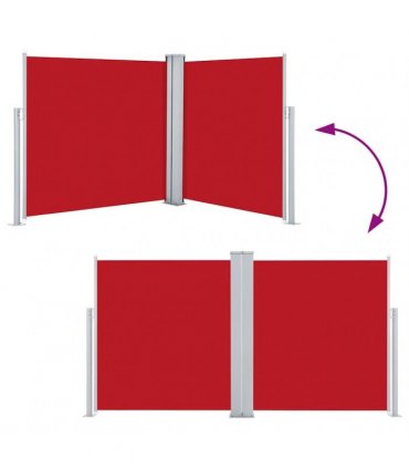 vidaXL Retractable Side Awning Red 120x600 cm — Size: 117 x 600 cm