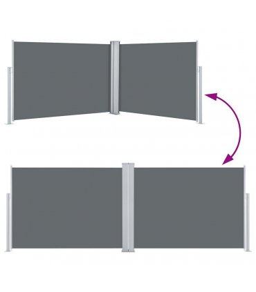 vidaXL Retractable Side Awning Anthracite 120x1000 cm — Size: 117 x 1000 cm
