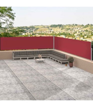 vidaXL Retractable Side Awning Red 117x1200 cm — Size: 117 x 1200 cm