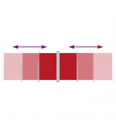 vidaXL Retractable Side Awning Red 180x600 cm — Size: 180 x 600 cm