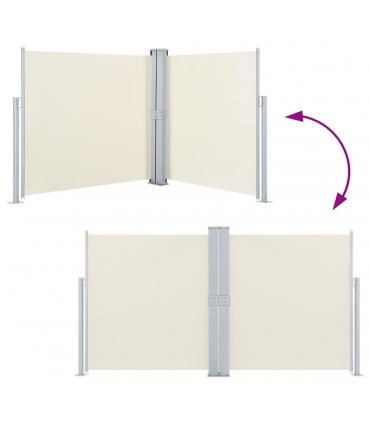 vidaXL Retractable Side Awning Cream 140x1000 cm — Size: 140 x 1000 cm — V0672154376