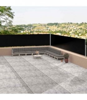 vidaXL Side Awning | Black | Polyester with PU coating, Steel, Aluminium — Size: 117 x 1200 cm