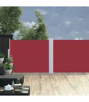 vidaXL Patio Retractable Side Awning 140x1200 cm Red — Size: 140 x 1200 cm