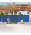vidaXL Retractable Side Awning Blue 200x1200 cm — Size: 200 x 1200 cm