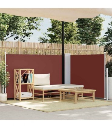 vidaXL Retractable Side Awning Brown 120x1000 cm — Size: 117 x 1000 cm