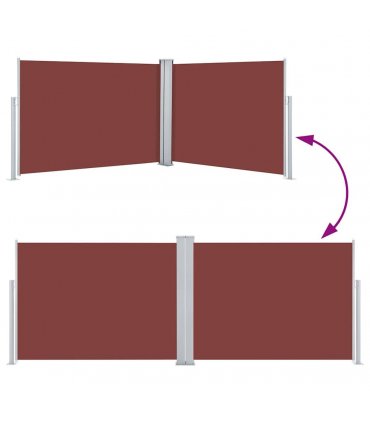 vidaXL Retractable Side Awning Brown 120x1000 cm — Size: 117 x 1000 cm