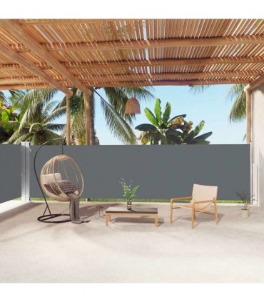 vidaXL Retractable Side Awning Anthracite 160x1000 cm — Size: 160 x 1000 cm — V0672154401