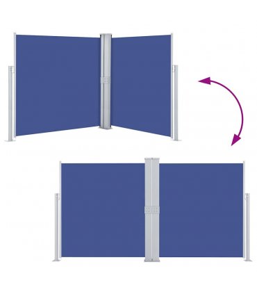 vidaXL Retractable Side Awning Blue 140x600 cm — Size: 140 x 600 cm