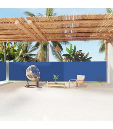 vidaXL Retractable Side Awning Blue 160x1200 cm — Size: 160 x 1200 cm