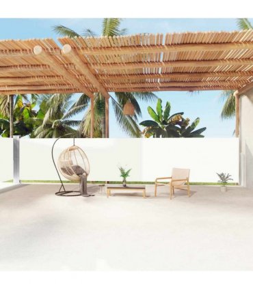 vidaXL Retractable Side Awning Cream 160x1200 cm — Size: 160 x 1200 cm — V0672154406
