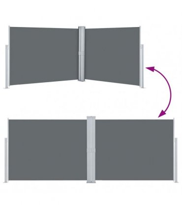 vidaXL Retractable Side Awning Anthracite 140x1000 cm — Size: 140 x 1000 cm — V0672154408