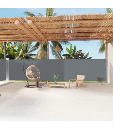 vidaXL Retractable Side Awning Anthracite 180x1200 cm — Size: 180 x 1200 cm — V0672154409