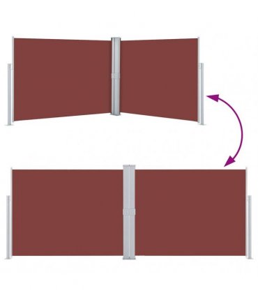 vidaXL Retractable Side Awning Brown 140x1000 cm — Size: 140 x 1000 cm — V0672154410