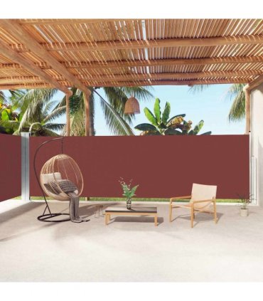 vidaXL Retractable Side Awning Brown 180x1000 cm — Size: 180 x 1000 cm — V0672154411