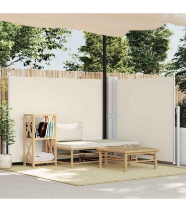 vidaXL Retractable Side Awning Cream 140x600 cm — Size: 140 x 600 cm — V0672154414