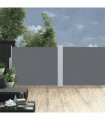 vidaXL Patio Retractable Side Awning 140x1200 cm Anthracite — Size: 140 x 1200 cm