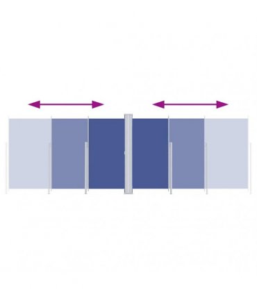 vidaXL Retractable Side Awning Blue 200x600 cm — Size: 200 x 600 cm