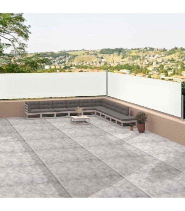vidaXL Retractable Side Awning Cream 117x1200 cm — Size: 117 x 1200 cm