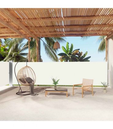 vidaXL Retractable Side Awning Cream 160x1000 cm — Size: 160 x 1000 cm — V0672154425