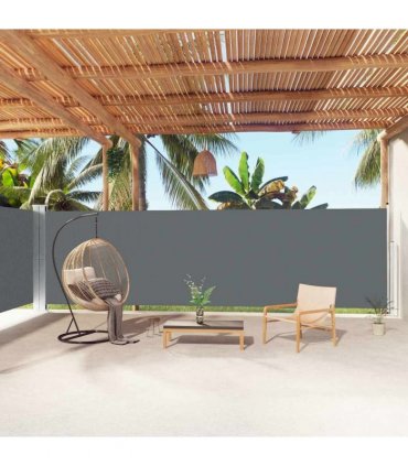 vidaXL Retractable Side Awning Anthracite 180x1000 cm — Size: 180 x 1000 cm — V0672154429