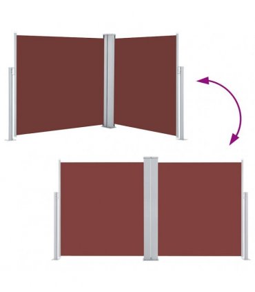vidaXL Retractable Side Awning Brown 120x600 cm — Size: 117x 600 cm