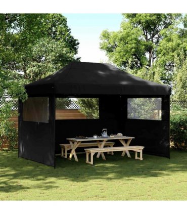 vidaXL Party Tent | Black | Waterproof Oxford fabric with PVC coating — Model: with 3 sidewalls