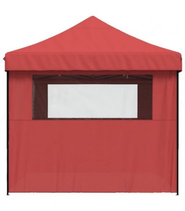 vidaXL Foldable Party Tent Pop-Up with 4 Sidewalls Burgundy