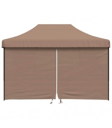 vidaXL Foldable Party Tent Pop-Up with 4 Sidewalls Brown