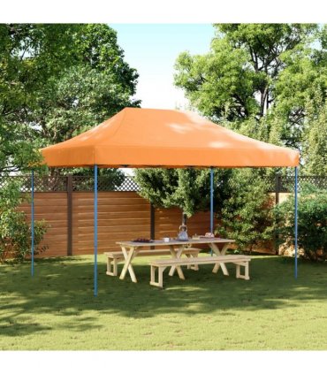 vidaXL Foldable Party Tent Pop-Up Orange 410x279x315 cm — Model: without sidewall