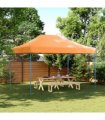 vidaXL Foldable Party Tent Pop-Up Orange 410x279x315 cm — Model: without sidewall